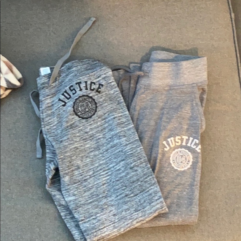 2 pairs of justice sweatpants